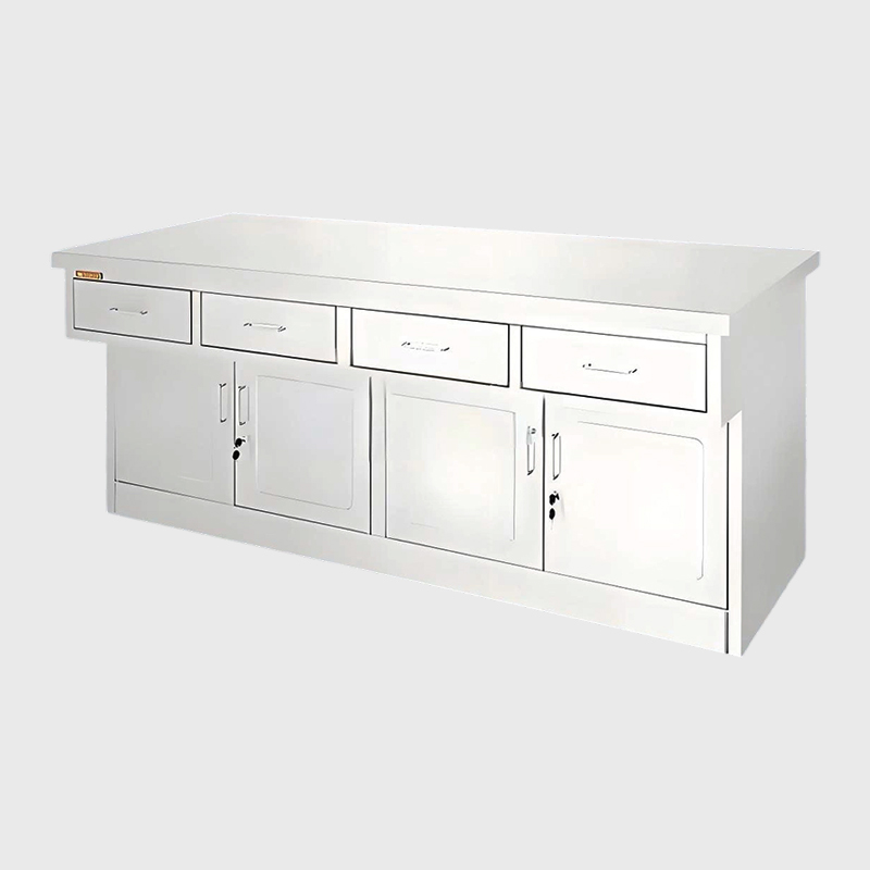 โต๊ะทำงานสแตนเลสของโรงพยาบาลพร้อมลิ้นชัก